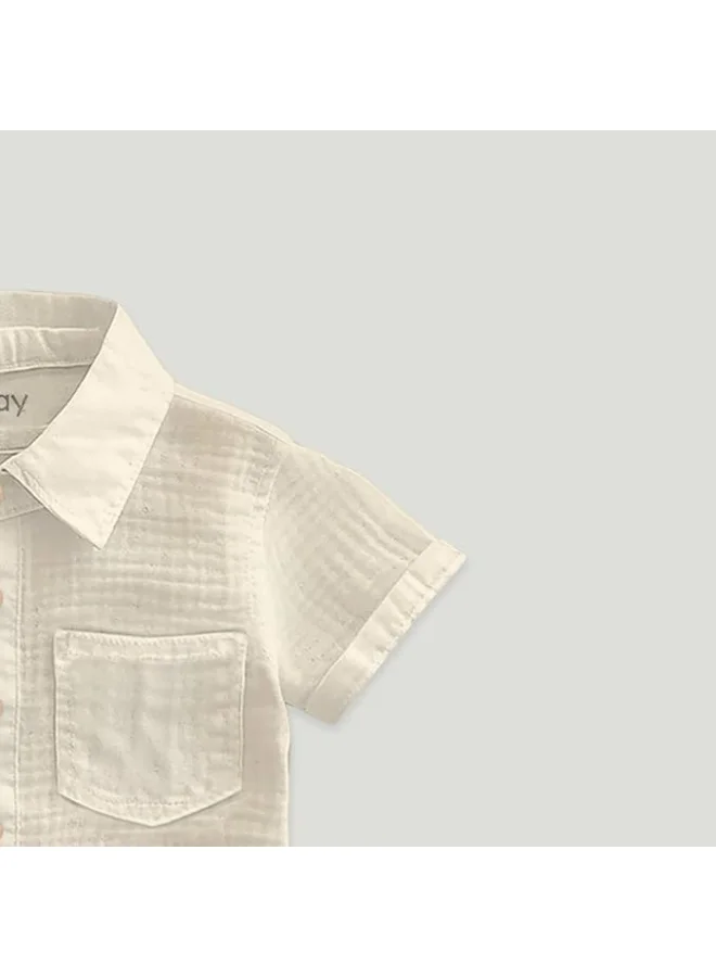 Luay Beige Luay®  Linen Shirt & Short for Kids | Elegant & Comfortable Summer Wear | Stylish Short-Sleeve Shirt & Comfy Shorts for Men | Best Price UAE